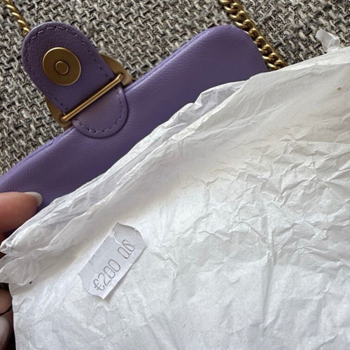 Pinko micro bag, purple leather crossbody