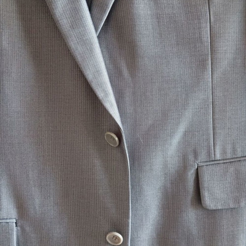 Men's suit set used, gray silver jacket and trousers