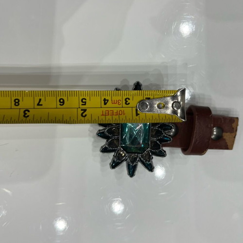 Belt buckle used, green, size 55