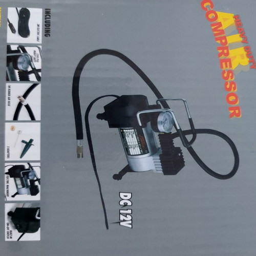 Compact air compressor 12V new for car tires, boats, bikes