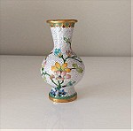  Κινέζικο Βάζο Κλουαζονέ Λευκό Floral design #01336