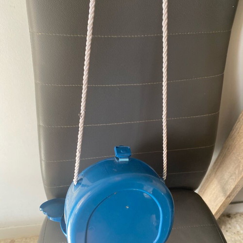 Children's plastic elephant bag used, blue with strap