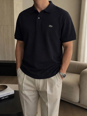 Lacoste Polo Shirt Navy Blue ανδρικό L, αυθεντικό