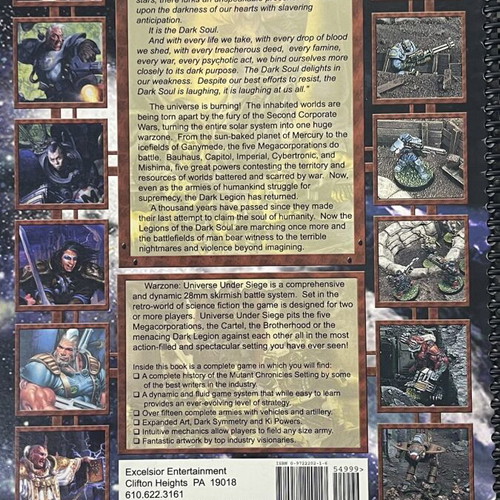 Warzone Universe Under Siege Ultimate Edition rulebook used, spiral bound