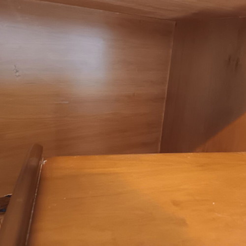Executive Desk Solid Beech with Glass and Rolling Drawer Unit