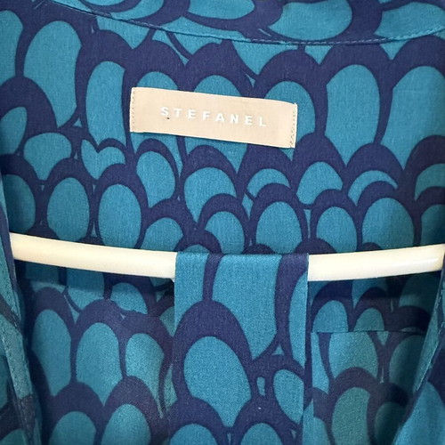 Stefanel Silk Dress with Belt Size 40 Like New, Blue Turquoise