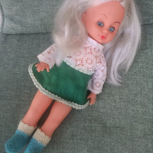 Vintage plastic doll used from the 1970s height 30cm