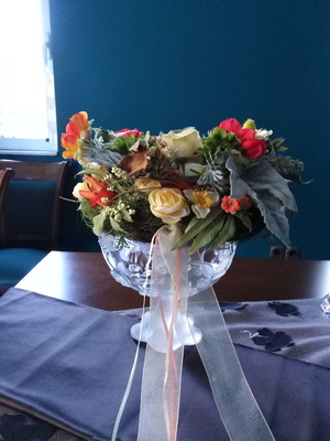 Φρουτιέρα κρυστάλλινη μεταχειρισμένη με δώρο δύο στεφανάκια