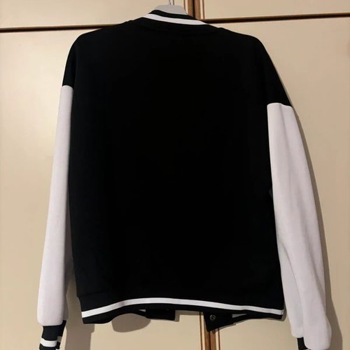 Fabric jacket like new, size L, black and white