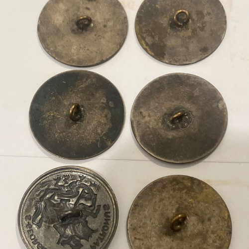 Vintage silver-plated cufflinks used, set of 6 pieces