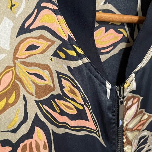 Crepe Satin Bomber New Black Multicolor Size M