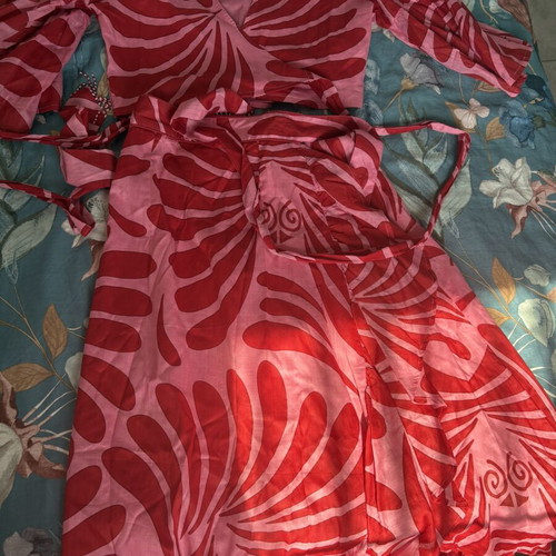 Funky Buddha summer set cotton tied top and skirt red pink new