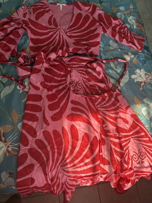 Funky Buddha summer set cotton tied top and skirt red pink new