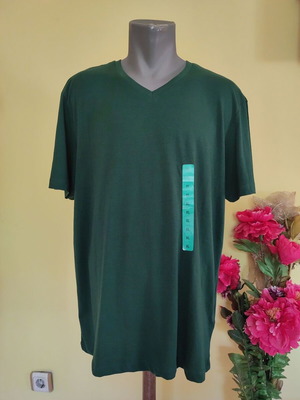 Sinsay Men's V-Neck T-Shirt New Size XL Green