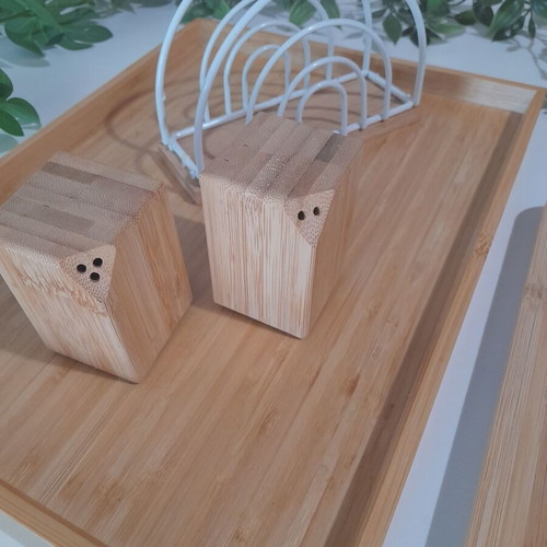 Bamboo kitchen organization set like new 4-piece IKEA