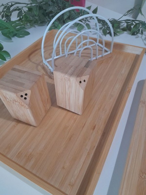 Bamboo kitchen organization set like new 4-piece IKEA