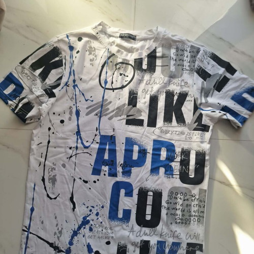 Children's shirt like new, white and blue, size XXL for 13-14 years