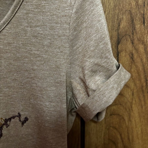 Nom blouse used, short sleeve, beige, size M
