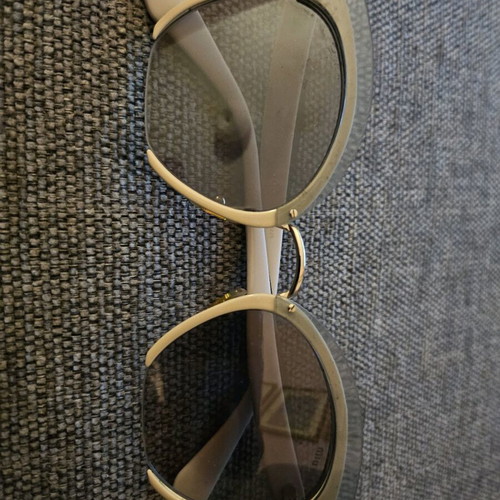 Miu Miu MU 53TS Cat-Eye Metal Sunglasses like new, beige