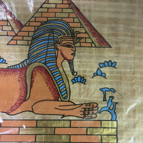 Papyrus painting The Sphinx new from Egypt 44x33cm