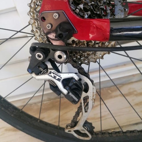 Cannondale F500 Lava Red CD4 Fatty mountain bike used, 26 inch, disc brakes