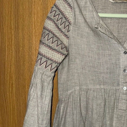 Zara Basic boho dress tunic with embroidery and bell sleeves size S like new