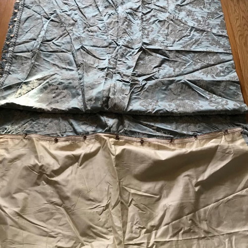 Set of 2 Silk Brocade Antique Curtains