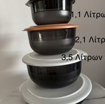 Tupperware set of 4 bowls, 1.1L, 2.1L, 3.5L, 2L