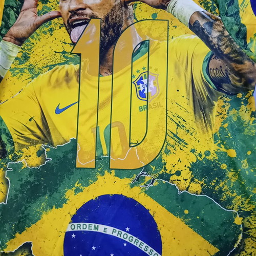 Neymar Jr 10 Brazil acrylic commemorative T-shirt