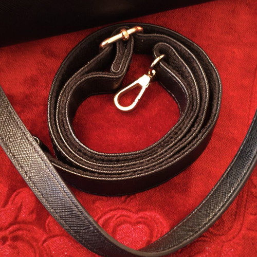 American Designed Black Shoulder Bag used, saffiano texture