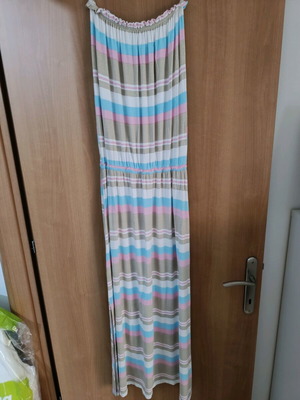 Naiba maxi dress like new, summer, one size, beige and pink