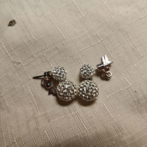 Folli Follie earrings with zirconia dangling like new, silver