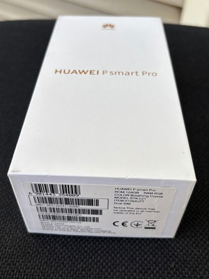 Huawei P Smart Pro box used with complete documents and stickers