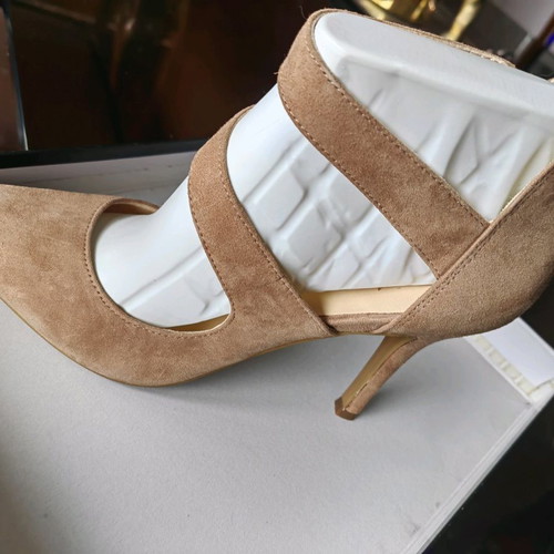 Suede leather pumps used, beige, size 37