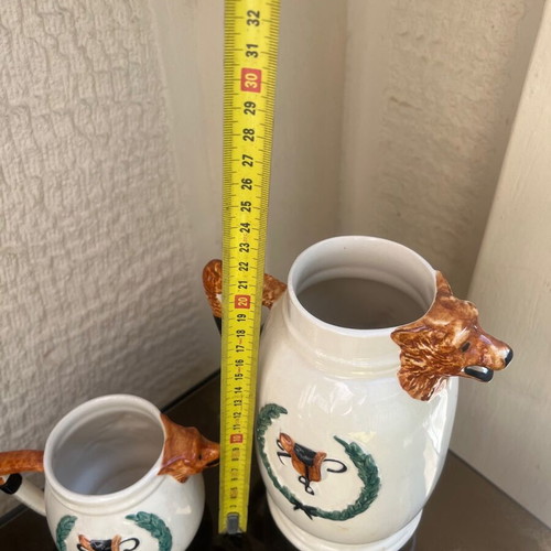 Portland ceramic jug and creamer hunting theme like new
