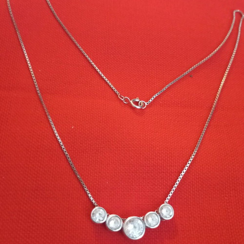 Silver necklace 925 with zircon like new