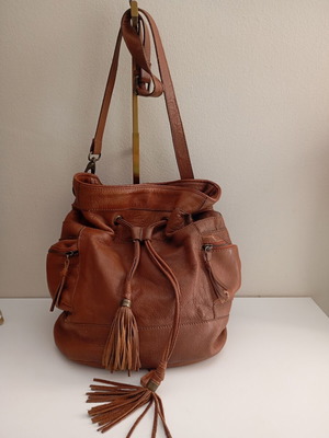 Edeis La Redoute leather crossbody bag used, brown