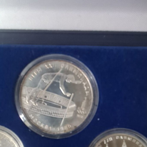 1979 1980 Moscow Summer Olympics Proof silver coins new, set of 5