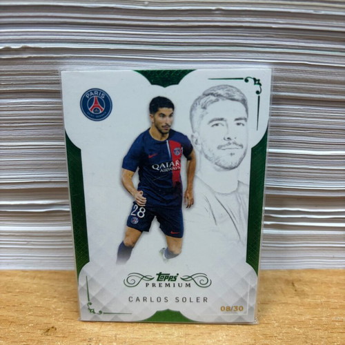 Topps Premium Black & White PSG Carlos Soler Emerald Green Card 2023-24 new