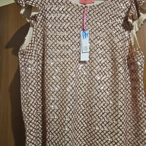 Coelia blouse with pink-purple sequins, new, 2XL