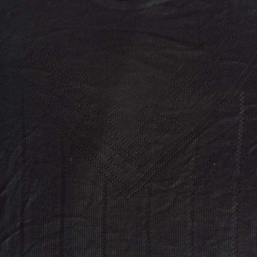 Long-sleeve black blouse with sheer design