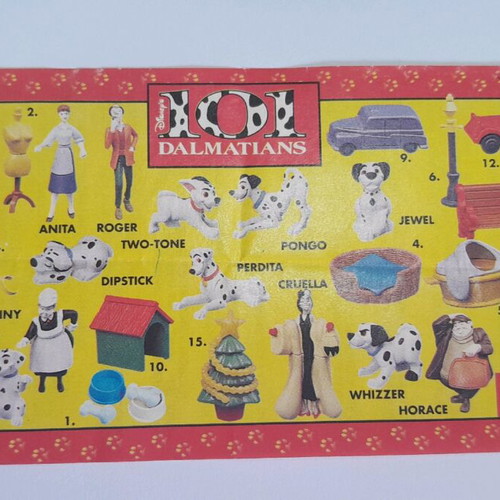 Collectible promotional card 101 Dalmatians used Disney and Nestle