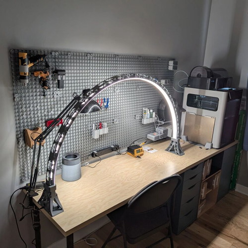 LightBridge LED Arc Lamp, 3D printed modular floor lamp