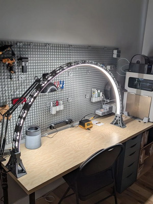 LightBridge LED Arc Lamp, 3D printed modular floor lamp