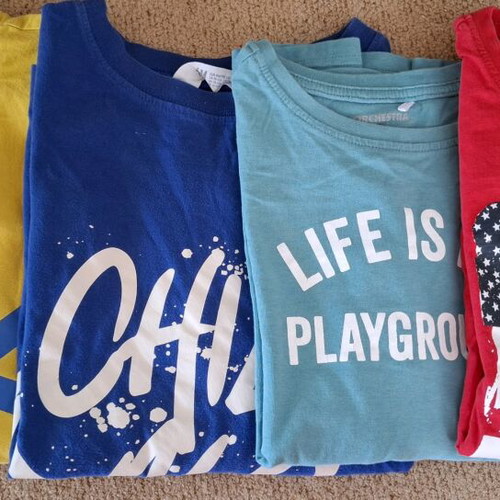 T-shirt long sleeve used, set of 4 for ages 10-12