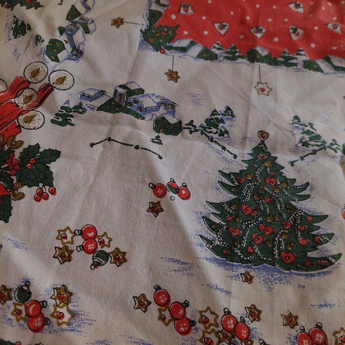 Christmas tablecloth square like new 0.60×0.60