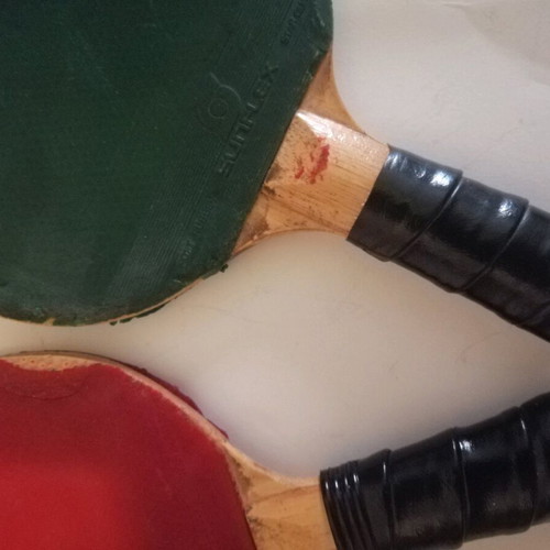 Sunflex ping pong rackets used with net set and 10 balls