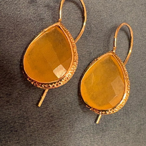 Anna Maria Mazaraki women's gold-plated 24K earrings like new, yellow