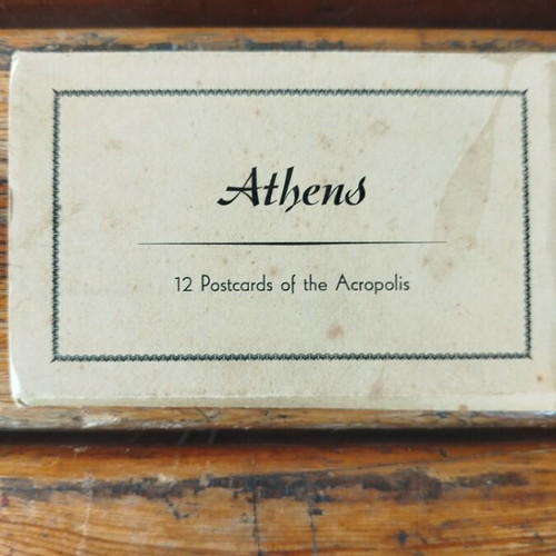 Athens 12 Postcards of the Acropolis used, collectible album 1954