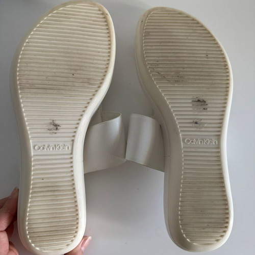 Calvin Klein Kimmy Nappa VIP Smooth leather mules, white